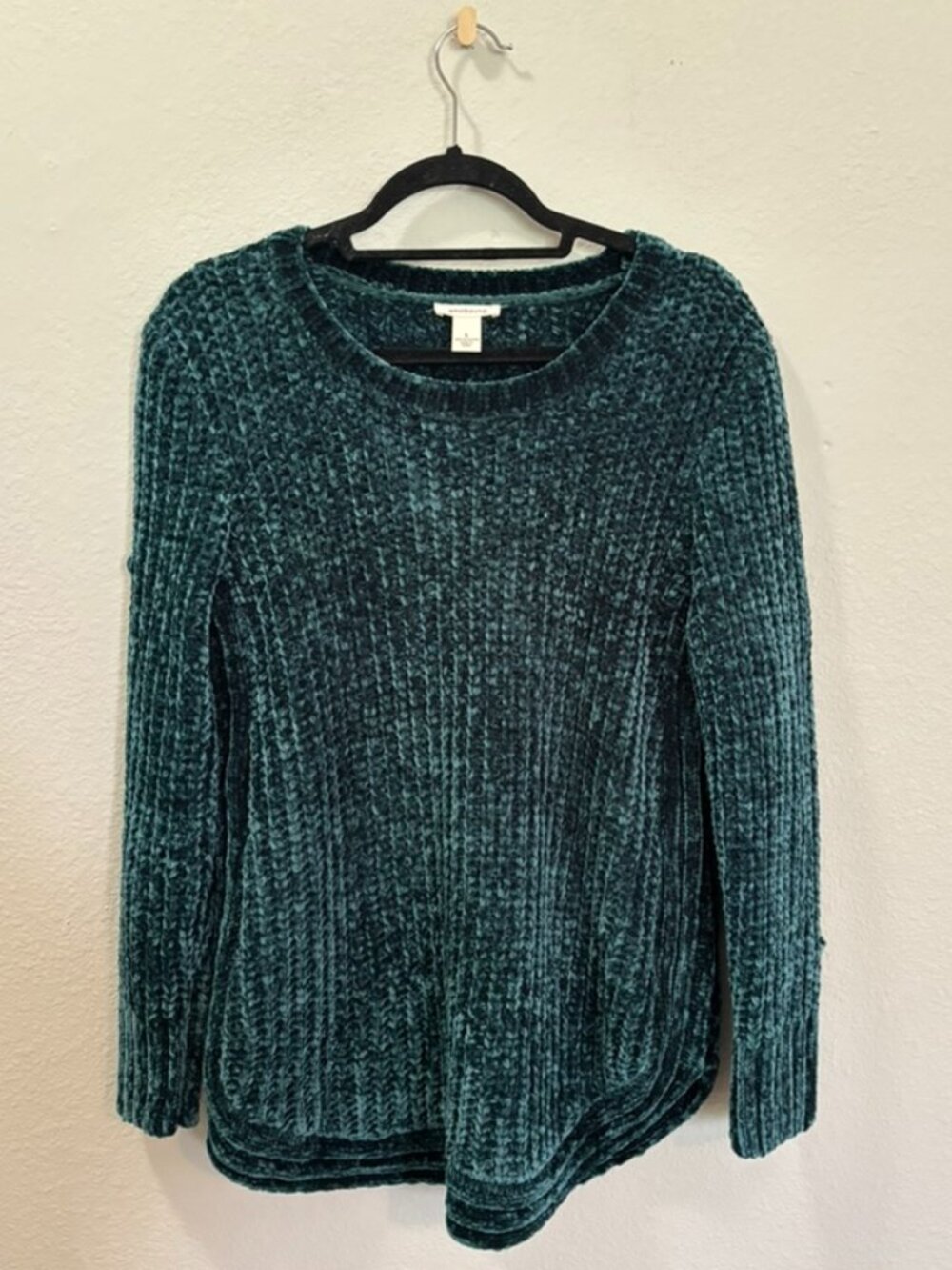 Westbound Green Knit Chenille Pullover Sweater Size Large